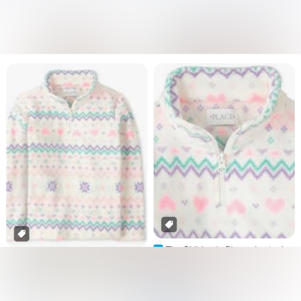 Children’s Place 3T NWT smoke free home half zip sweater in pinks and purples